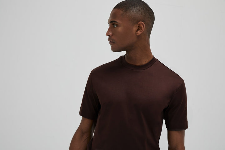 VALENZA - INTERLOCK SUPIMA T-SHIRT EBONY BROWN