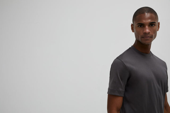 VALENZA - INTERLOCK SUPIMA T-SHIRT DARK GREY