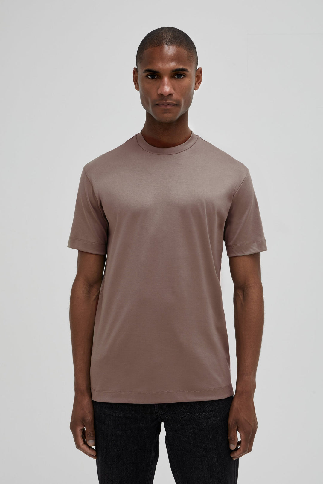 VALENZA - INTERLOCK SUPIMA T-SHIRT LEAD GREY