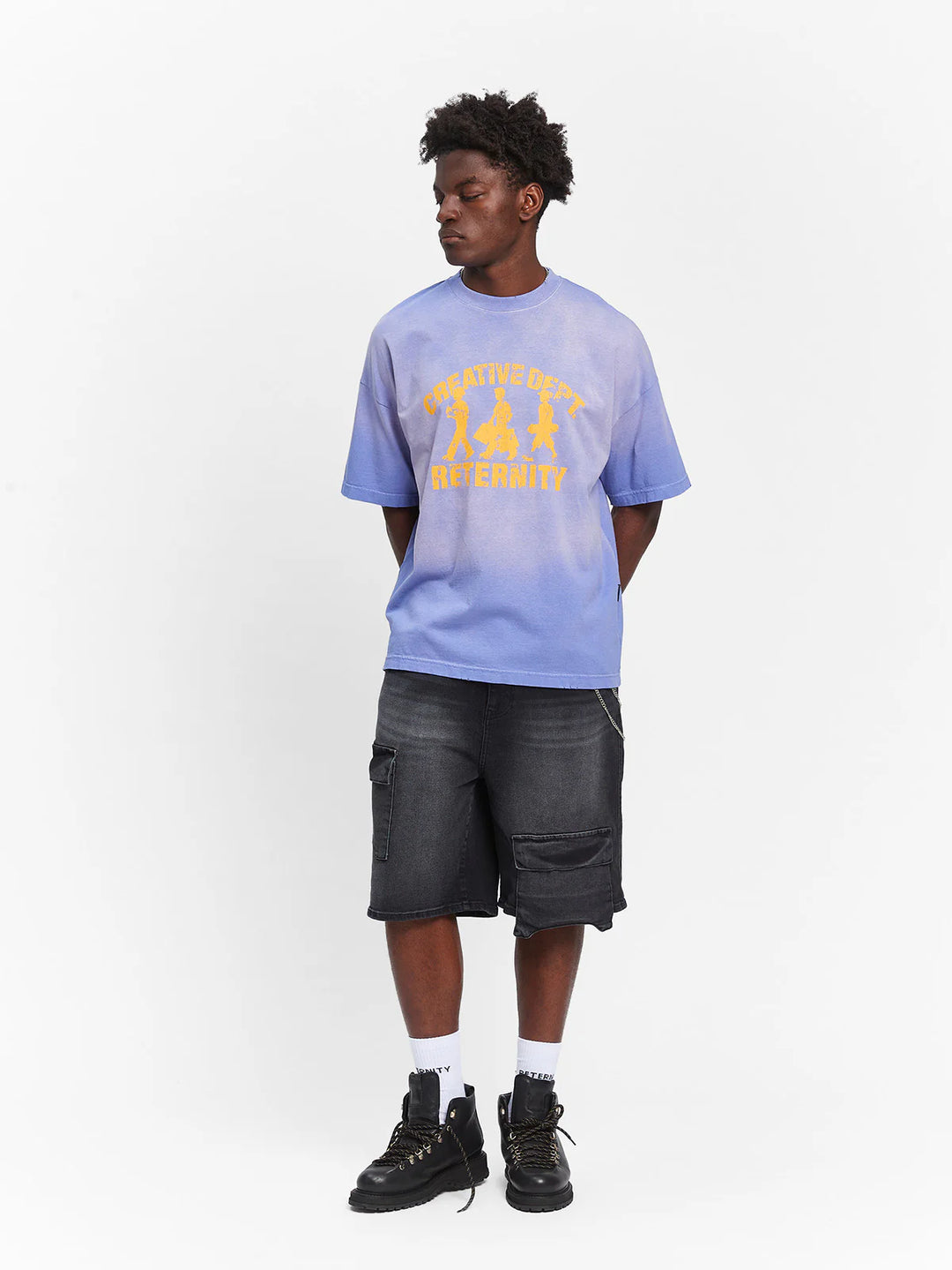 RETERNITY - CREATIVE DEPT LOGO T-SHIRT - WASHED PURPLE