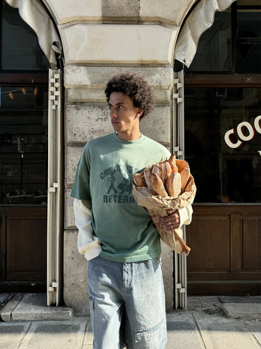 RETERNITY - CREATIVE DEPT LOGO T-SHIRT - WASHED GREEN