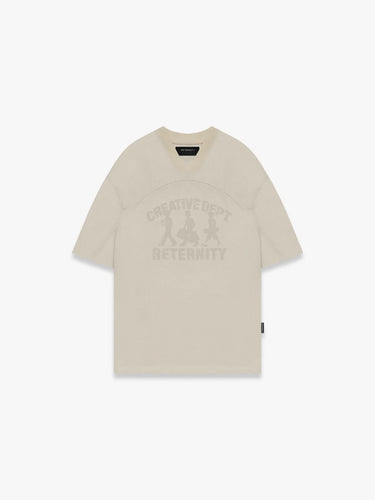 RETERNITY - CREATIVE DEPT LOGO MESH T-SHIRT - CREAM