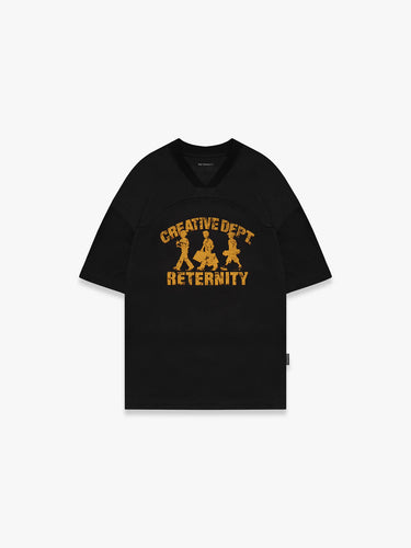RETERNITY - CREATIVE DEPT LOGO MESH T-SHIRT - BLACK