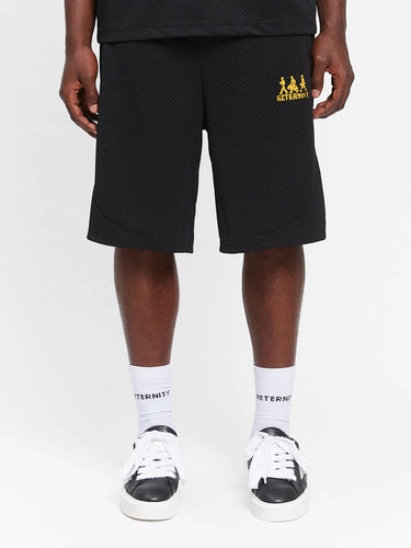 RETERNITY - CREATIVE DEPT LOGO MESH SHORTS - BLACK