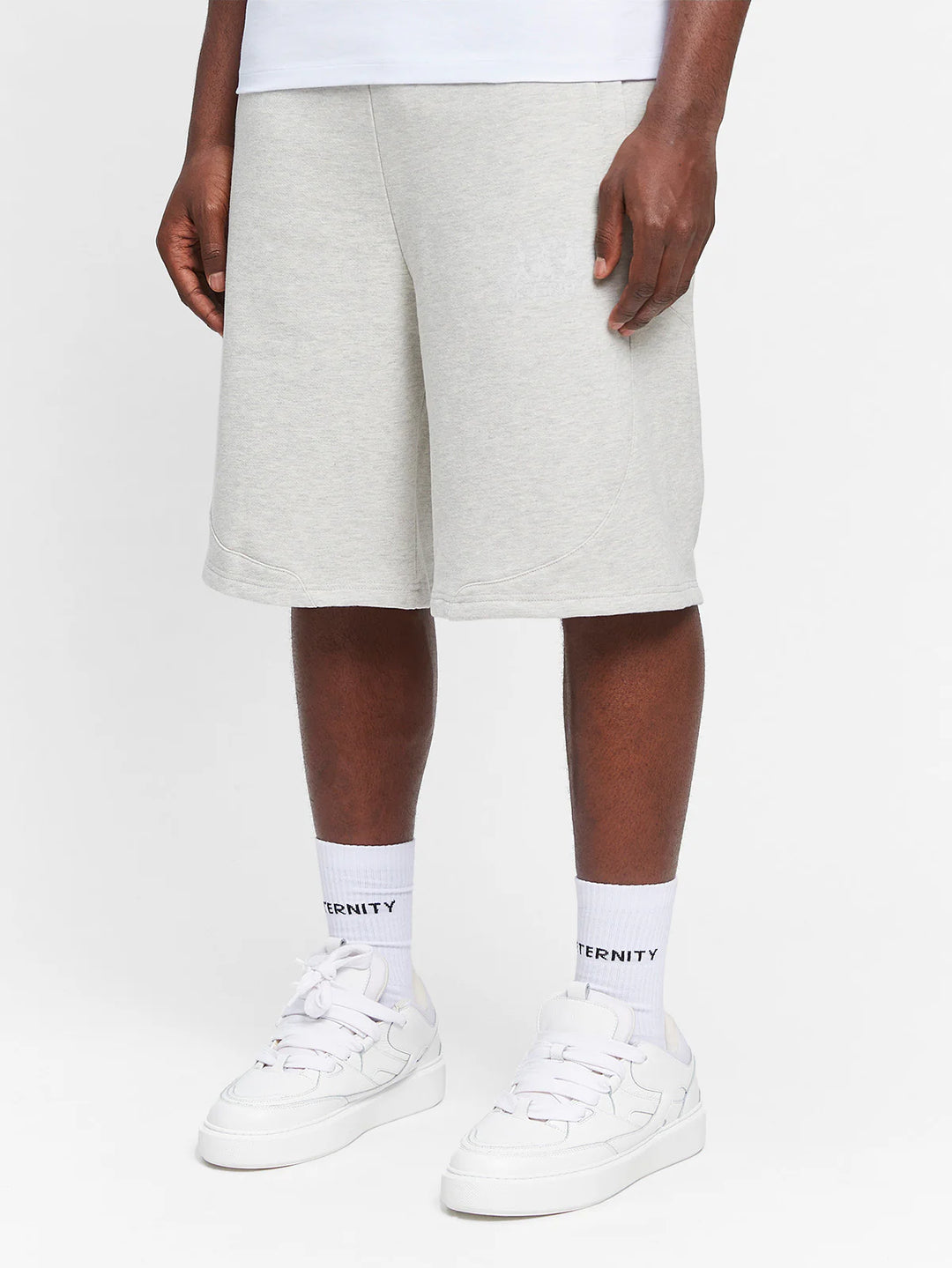 RETERNITY - CREATIVE DEPT LOGO COTTON SHORTS - MELANGE GREY
