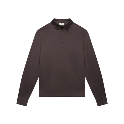 VALENZA - SUPIMA POLO MET RITSSLUITING - EBONY BROWN