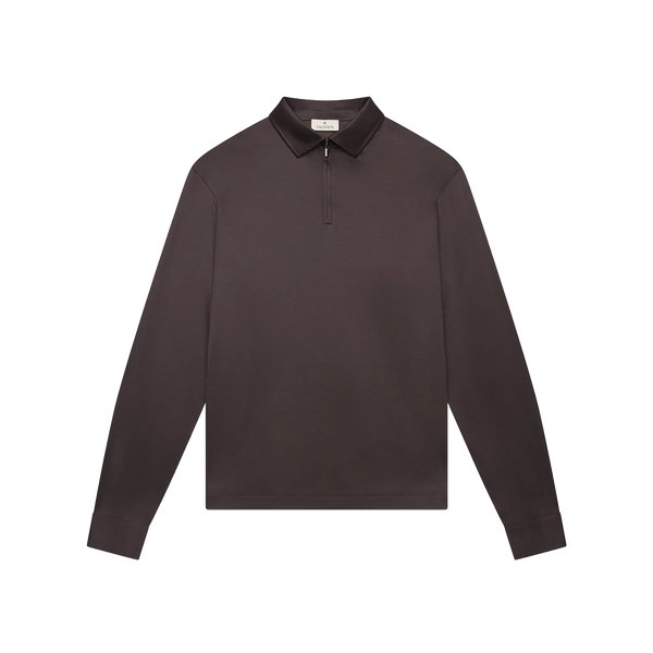 VALENZA - SUPIMA POLO MET RITSSLUITING - EBONY BROWN