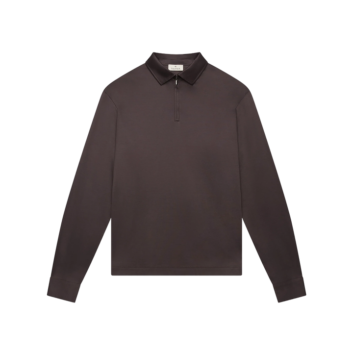 VALENZA - SUPIMA POLO MET RITSSLUITING - EBONY BROWN