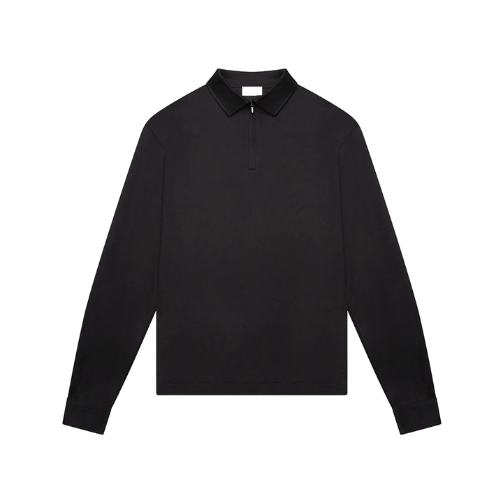 VALENZA- SUPIMA POLO MET RITSSLUITING BLACK