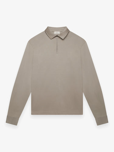 VALENZA- SUPIMA POLO MET RITSSLUITING LEAD GREY