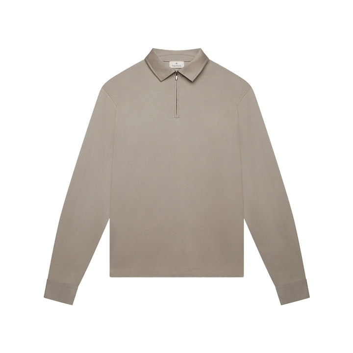 VALENZA - SUPIMA POLO MET RITSSLUITING LEAD GREY