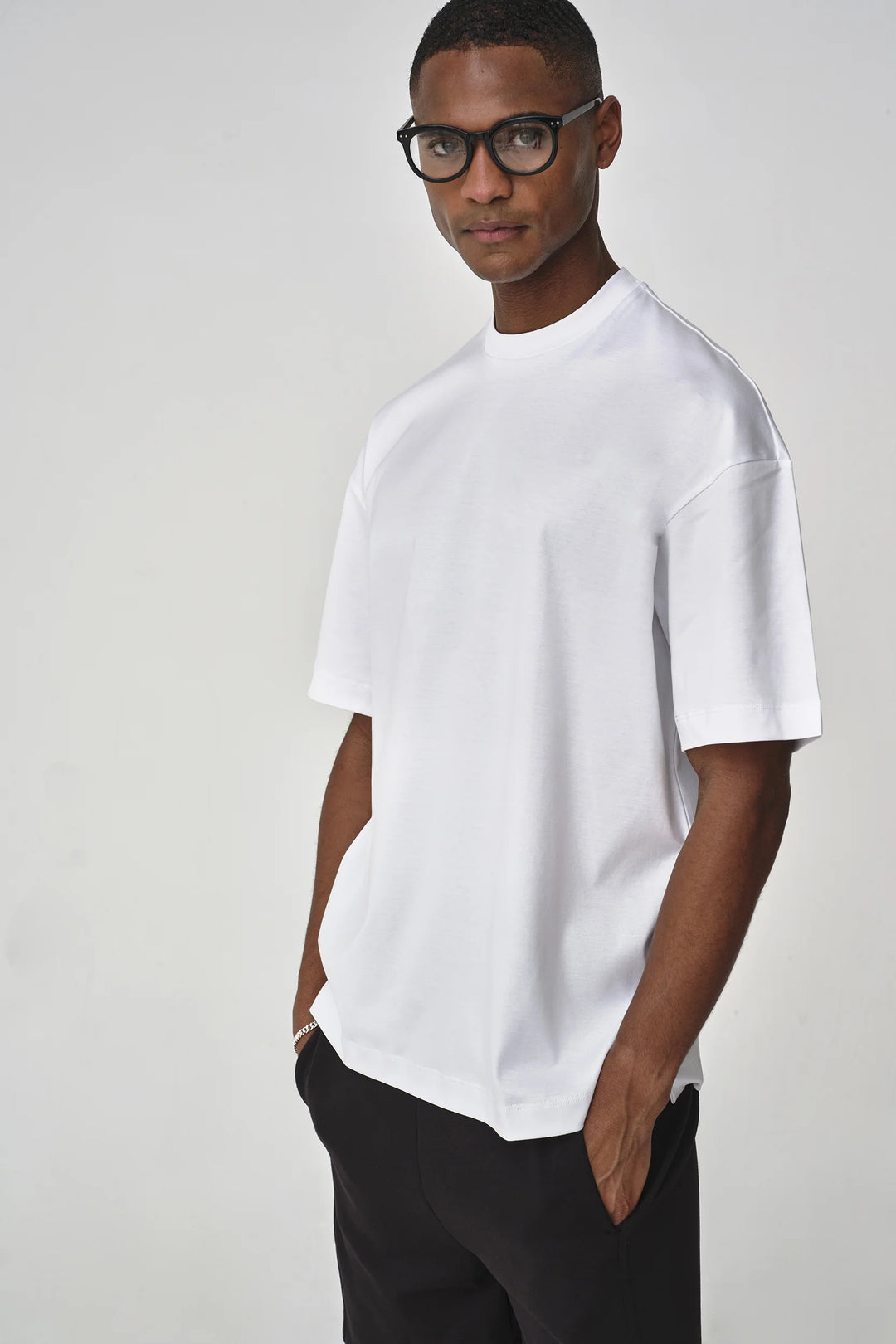 VALENZA - INTERLOCK SUPIMA OVERSIZED T-SHIRT WHITE