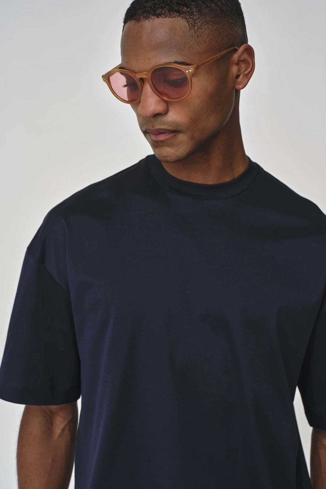 VALENZA - INTERLOCK SUPIMA OVERSIZED T-SHIRT NAVY