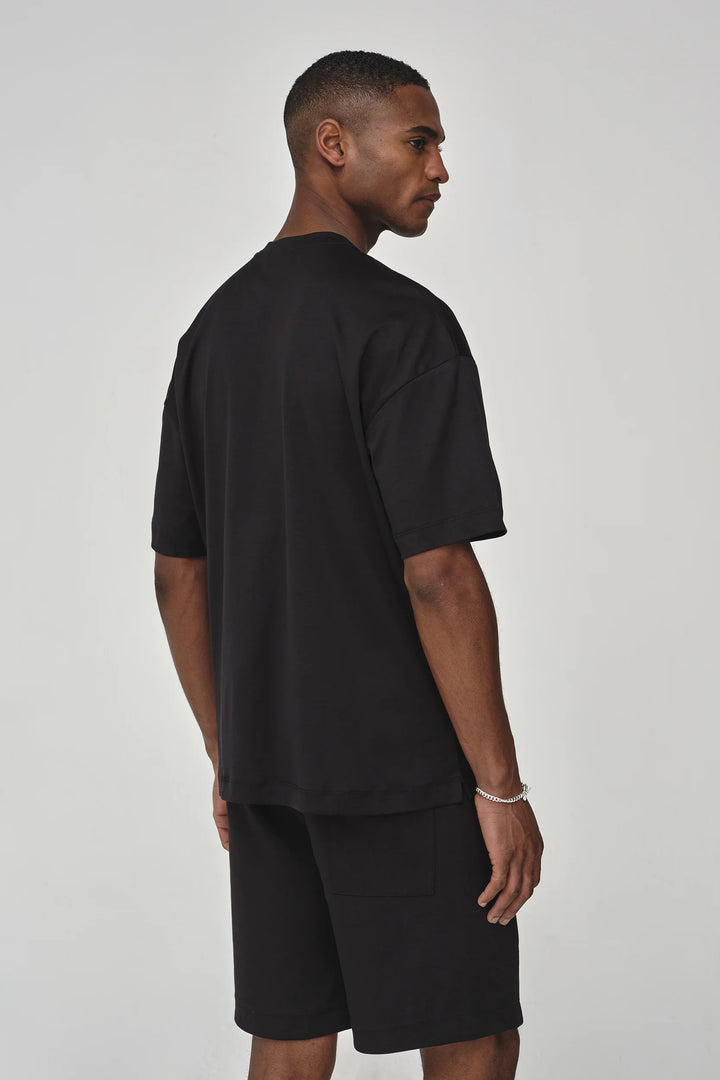 VALENZA - INTERLOCK SUPIMA OVERSIZED T-SHIRT BLACK