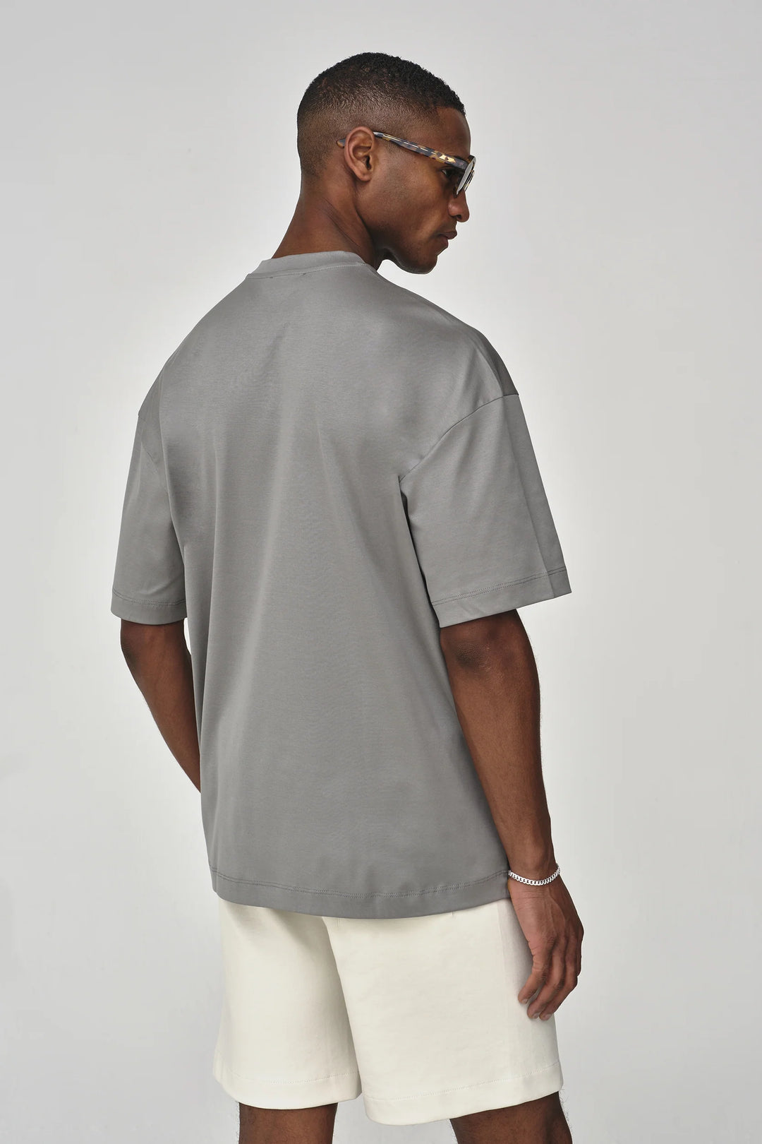VALENZA - INTERLOCK SUPIMA OVERSIZED T-SHIRT GREY