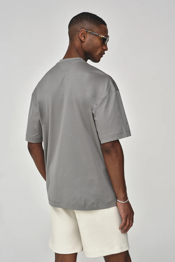 VALENZA - INTERLOCK SUPIMA OVERSIZED T-SHIRT GREY