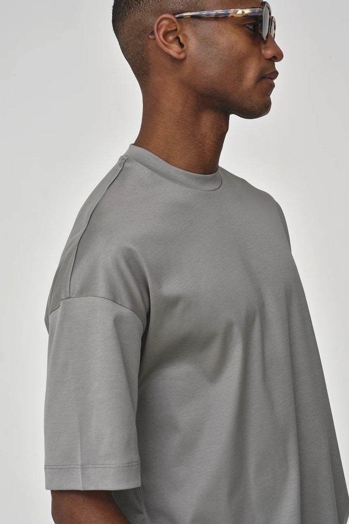 VALENZA - INTERLOCK SUPIMA OVERSIZED T-SHIRT GREY