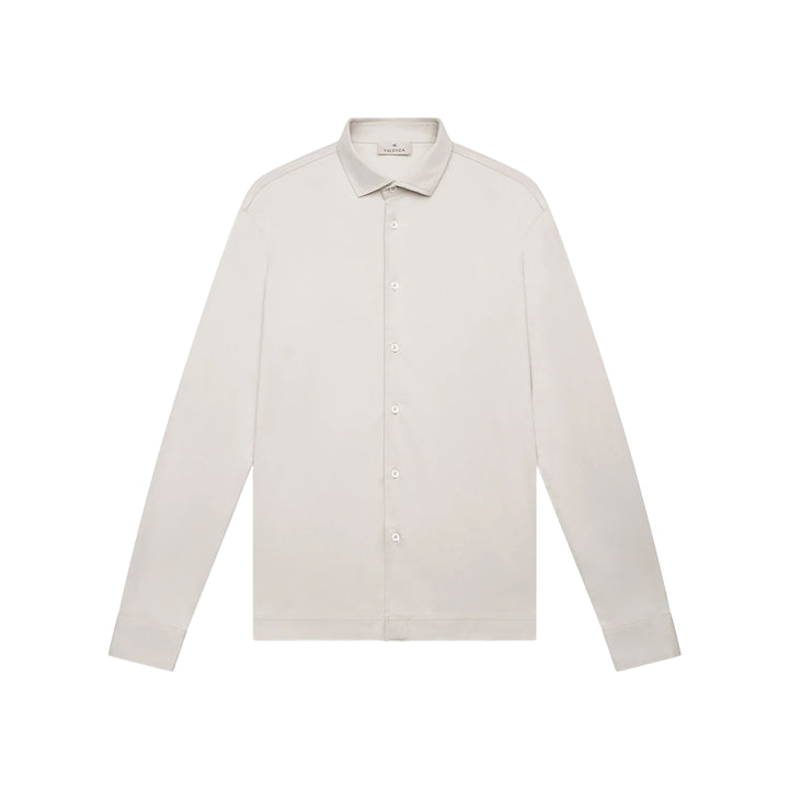 VALENZA - SUPIMA SHIRT LANGE MOUWEN PEARL GREY