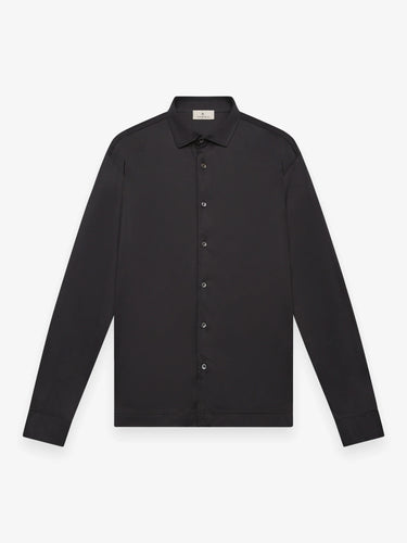 VALENZA- SUPIMA SHIRT LANGE MOUWEN BLACK