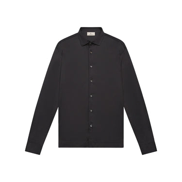 VALENZA- SUPIMA SHIRT LANGE MOUWEN BLACK