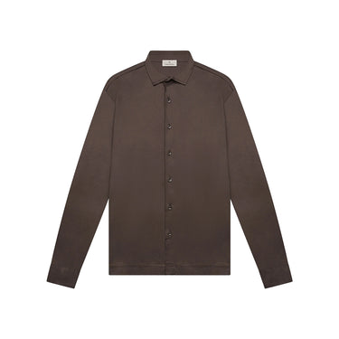 VALENZA- SUPIMA SHIRT LANGE MOUWEN EBONY BROWN