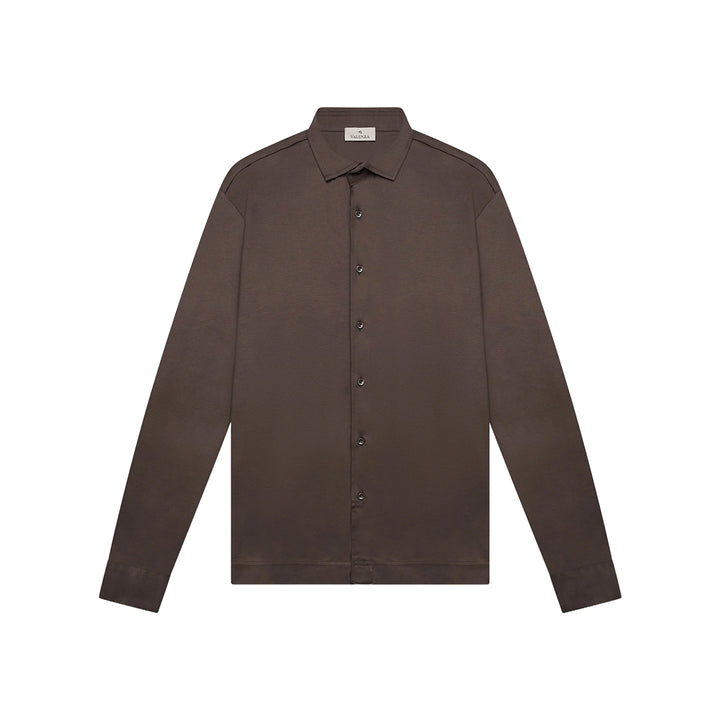 VALENZA - SUPIMA SHIRT LANGE MOUWEN EBONY BROWN