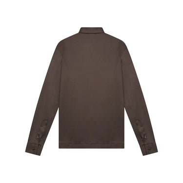 VALENZA- SUPIMA SHIRT LANGE MOUWEN EBONY BROWN