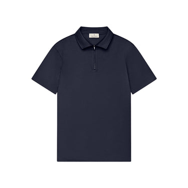 VALENZA - SUPIMA POLO ZIP COLLAR S/S - NAVY