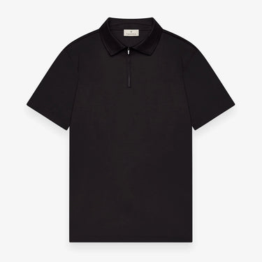 VALENZA - SUPIMA POLO ZIP COLLAR S/S - BLACK