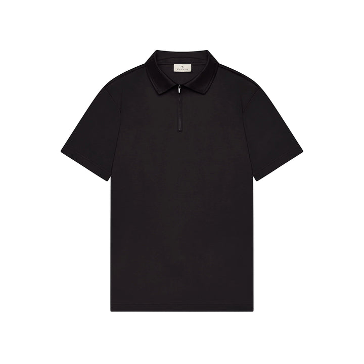 VALENZA - SUPIMA POLO ZIP COLLAR S/S - BLACK