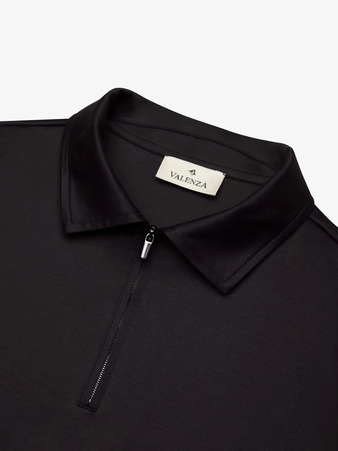VALENZA - SUPIMA POLO ZIP COLLAR S/S - BLACK