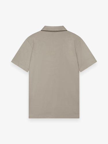 VALENZA - SUPIMA POLO ZIP COLLAR S/S - LEAD GREY