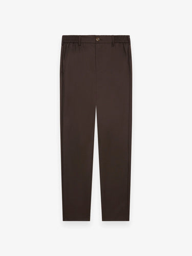 VALENZA- FLANNEL STRETCH TAPERED TROUSERS - DARK BROWN