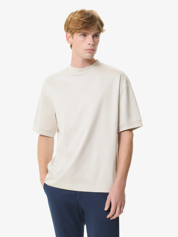 VALENZA - INTERLOCK SUPIMA OVERSIZED T-SHIRT PEARL GREY