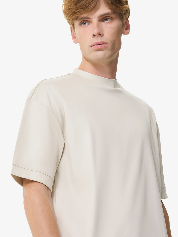VALENZA - INTERLOCK SUPIMA OVERSIZED T-SHIRT PEARL GREY