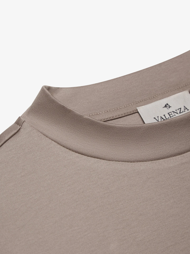 VALENZA - INTERLOCK SUPIMA OVERSIZED T-SHIRT LEAD GREY