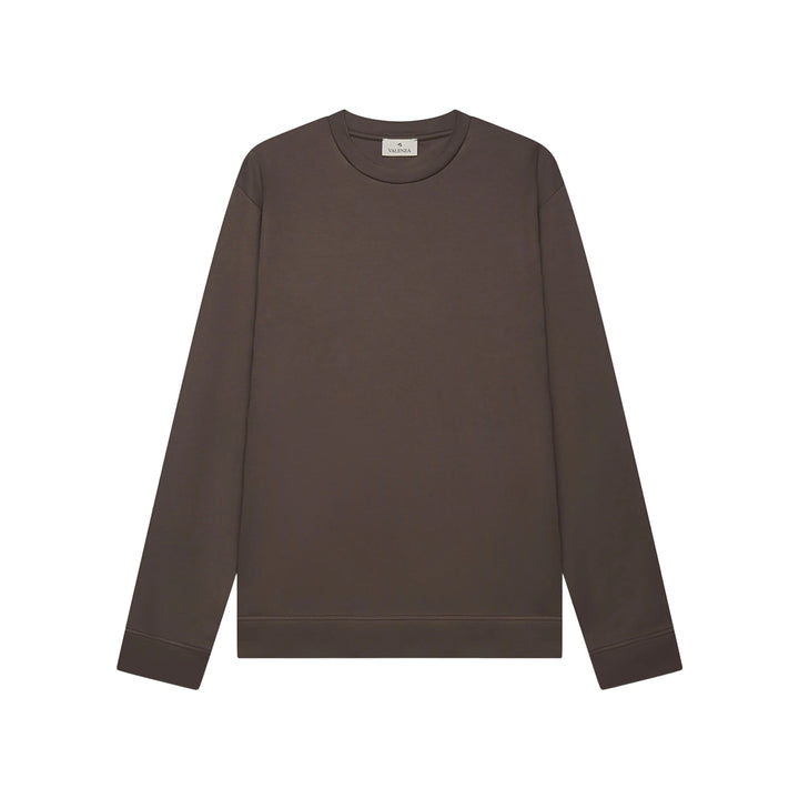 VALENZA- HEAVY SUPIMA SWEATER EBONY BROWN