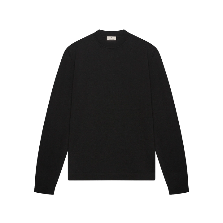 VALENZA - CASHWOOL EXTRAFINE MERINO CREW NECK - BLACK