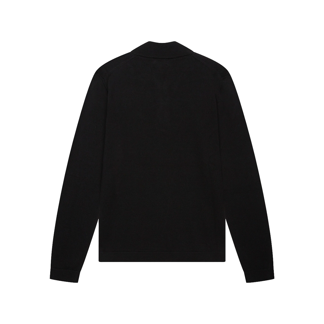 VALENZA - CASHWOOL EXTRAFINE MERINO QUARTER ZIP - BLACK