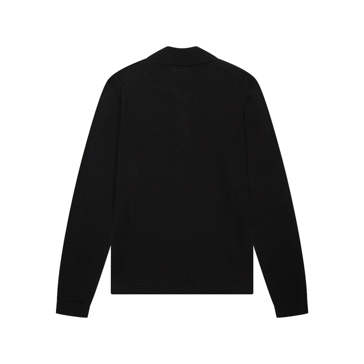 VALENZA - CASHWOOL EXTRAFINE MERINO QUARTER ZIP - BLACK