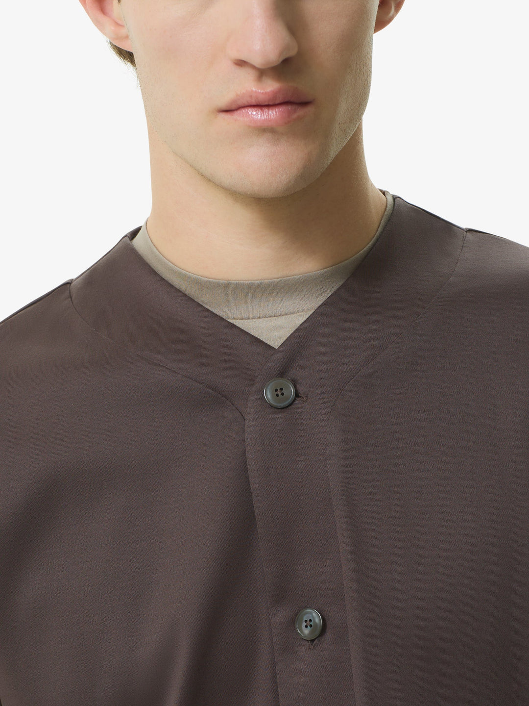 VALENZA - SUPIMA BASEBALL SHIRT S/S - EBONY BROWN