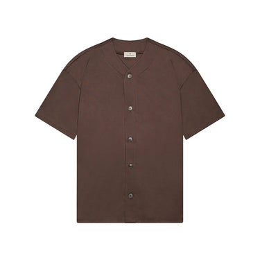 VALENZA - SUPIMA BASEBALL SHIRT S/S - EBONY BROWN