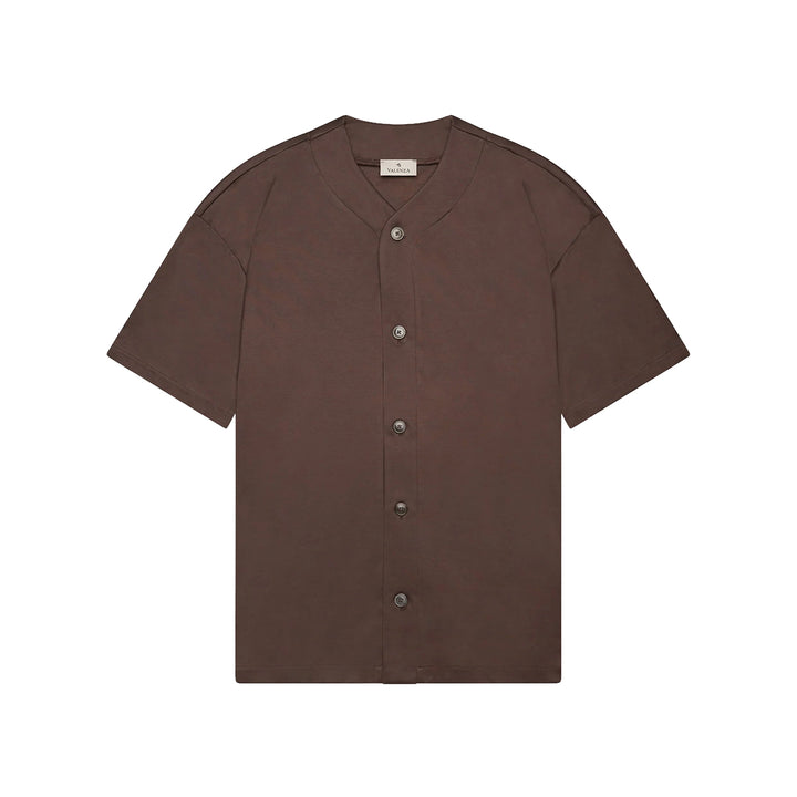 VALENZA - SUPIMA BASEBALL SHIRT S/S - EBONY BROWN