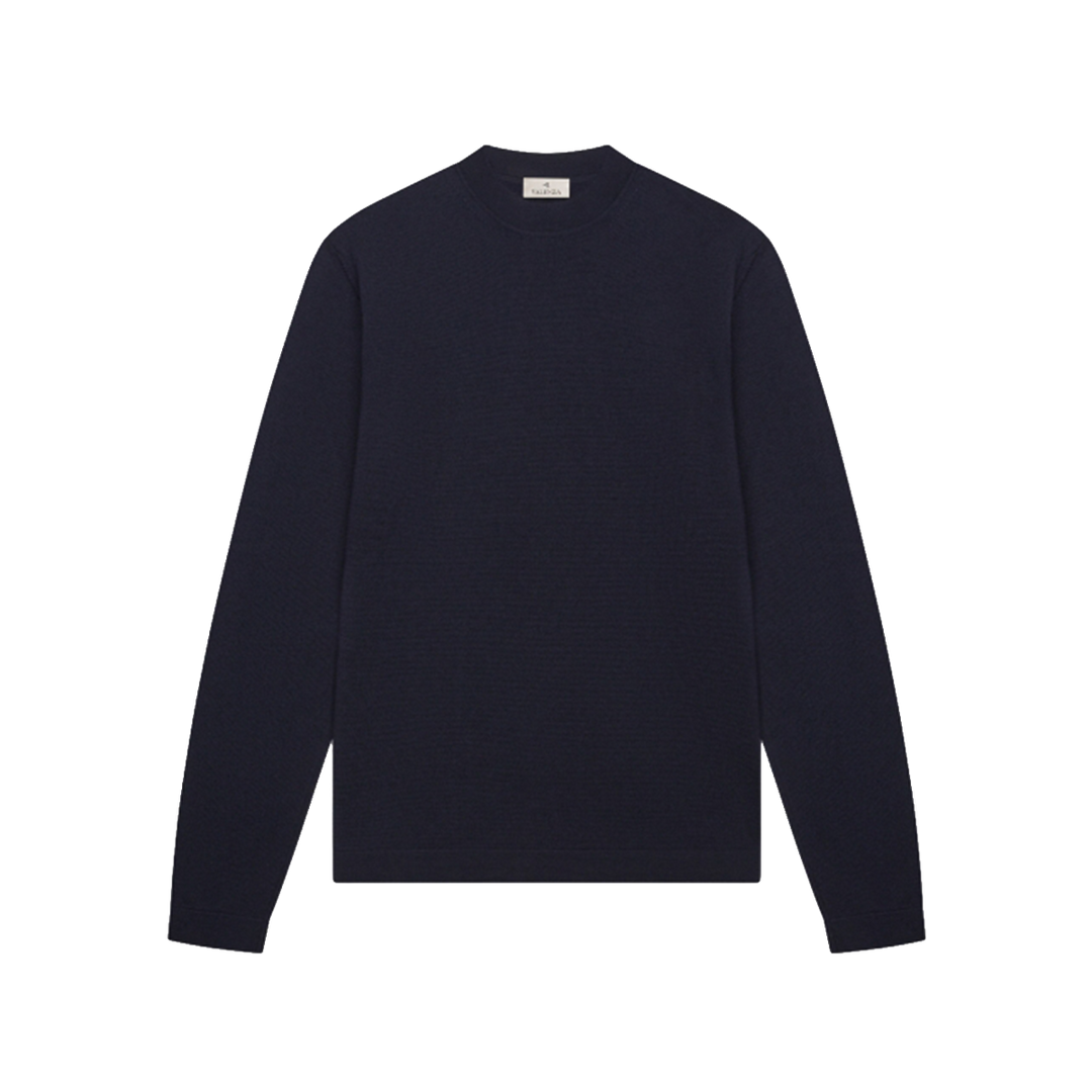 VALENZA - CASHWOOL EXTRAFINE MERINO CREW NECK - DARK NAVY
