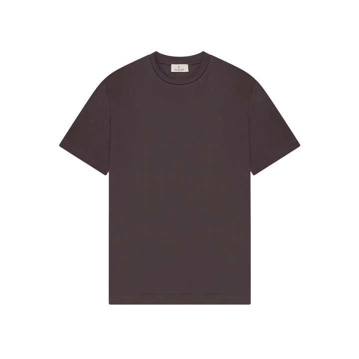 VALENZA - SINGLE JERSEY SUPIMA T-SHIRT - DARK BROWN