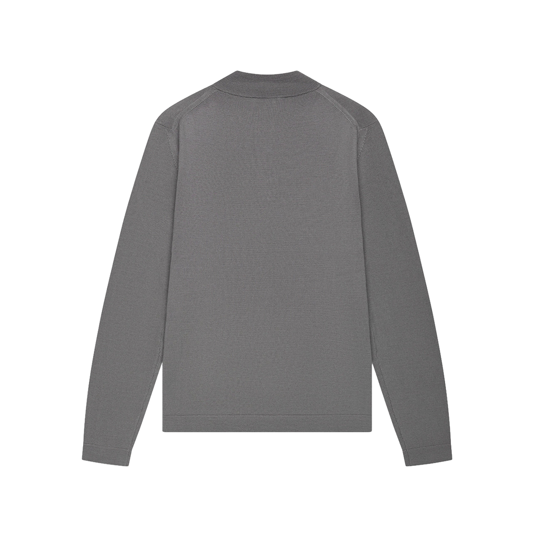 VALENZA - CASHWOOL EXTRAFINE MERINO QUARTER ZIP - DARK GREY