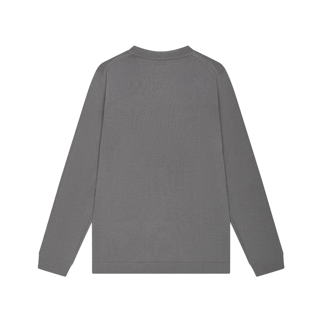 VALENZA - CASHWOOL EXTRAFINE MERINO CREW NECK - DARK GREY
