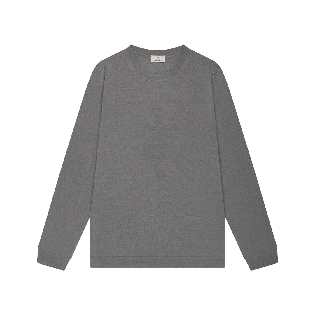VALENZA - CASHWOOL EXTRAFINE MERINO CREW NECK - DARK GREY