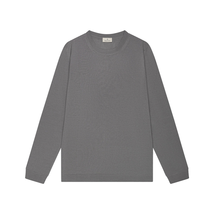 VALENZA - CASHWOOL EXTRAFINE MERINO CREW NECK - DARK GREY
