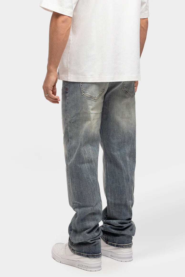 RIVERO - BLEACH WASHED DENIM JEANS